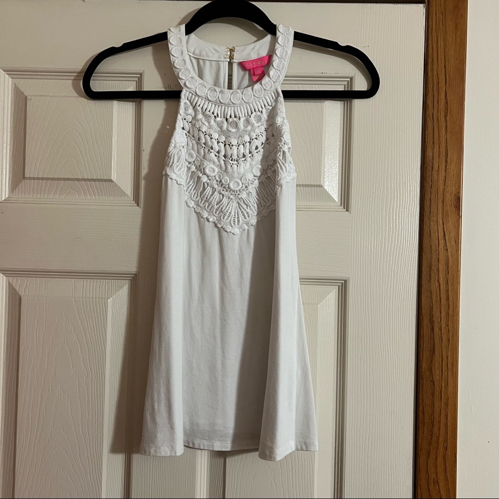 Lilly Pulitzer white crochet tank top